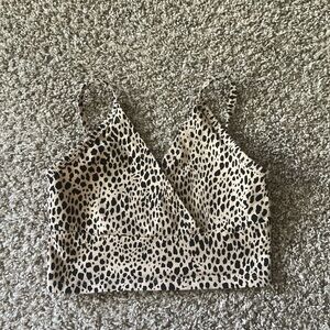 Brandy Melville Leopard Print Crop Top